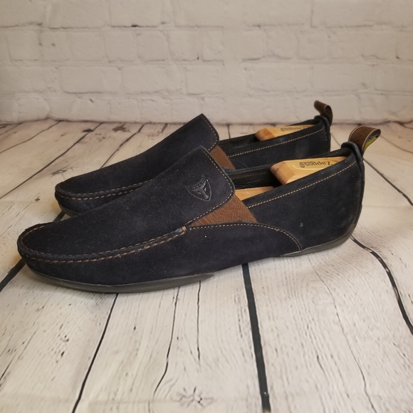 Michael Toschi Driving Shoes Navy Suede Size 9 - Picture 2 of 9